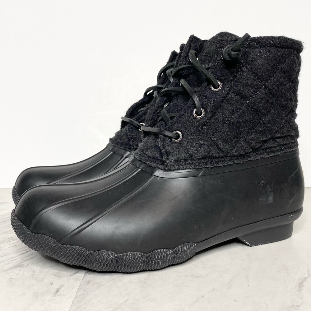 Sperry Saltwater Waterproof  Black Duck Boot 7 1/2 W